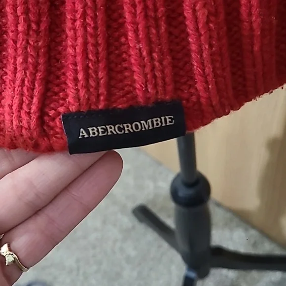 Vintage 90s y2k Abercrombie & Fitch lambswool chunky knit cozy Christmas sweater - Picture 2 of 5